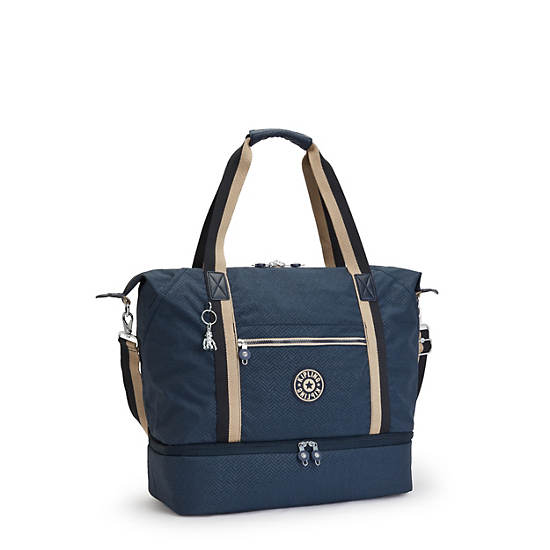 Kipling Art M Weekender Printed Tote Tassen Blauw | België 1456BE